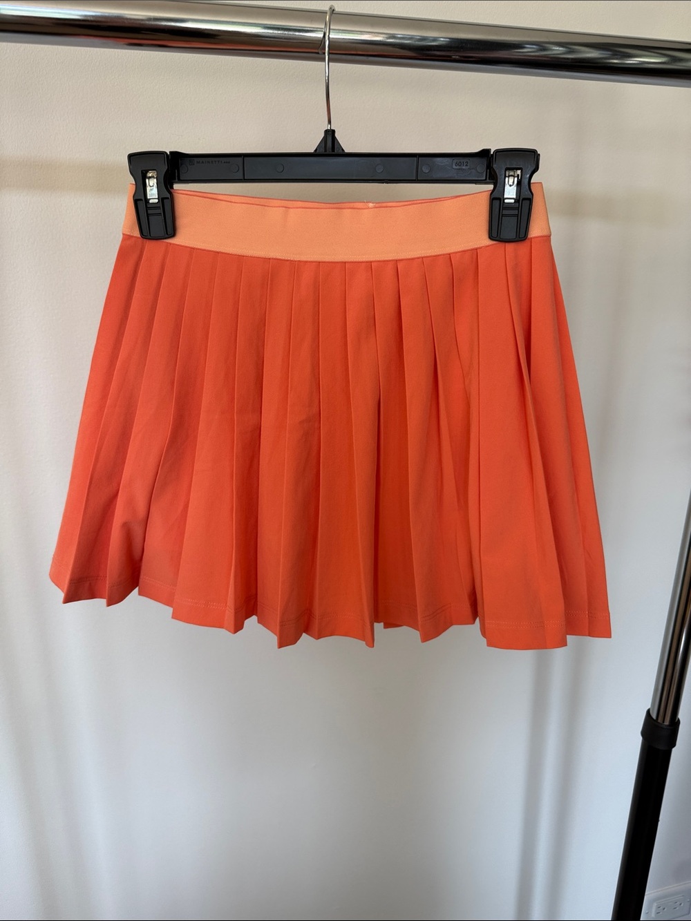 Athleta girl Orange Pleated Athletic Skirt with Light Orange Waistband